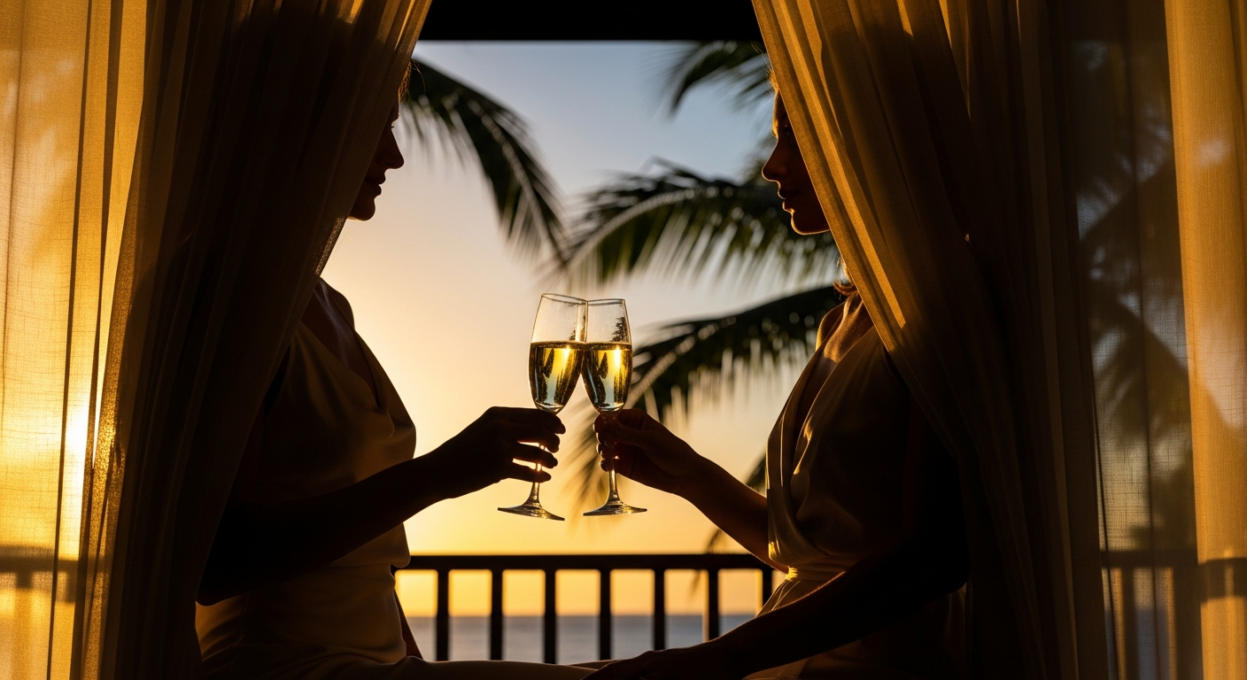 Couple libertin profitant d'un voyage échangiste dans un resort exclusif